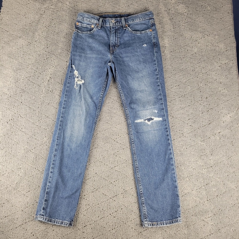 Levis 511 Jeans Mens 31x30 Blue Slim Straight Leg Distressed Medium Wash Stretch
